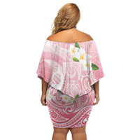 Guam Fishhook Mix Guasali Flowers Family Matching Off Shoulder Short Dress and Hawaiian Shirt Dreaming Coral