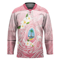 Guam Fishhook Mix Guasali Flowers Hockey Jersey Dreaming Coral LT7 Unisex Pink - Polynesian Pride