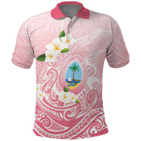 Guam Fishhook Mix Guasali Flowers Polo Shirt Dreaming Coral LT7 Pink - Polynesian Pride