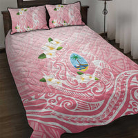 Guam Fishhook Mix Guasali Flowers Quilt Bed Set Dreaming Coral LT7 Pink - Polynesian Pride