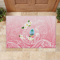 Guam Fishhook Mix Guasali Flowers Rubber Doormat Dreaming Coral LT7 Pink - Polynesian Pride