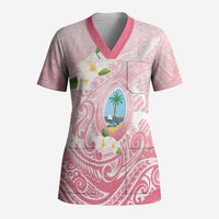 Guam Fishhook Mix Guasali Flowers Scrub Top Dreaming Coral LT7 Adult Pink - Polynesian Pride