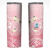 Guam Fishhook Mix Guasali Flowers Skinny Tumbler Dreaming Coral LT7 Pink - Polynesian Pride