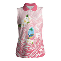 Guam Fishhook Mix Guasali Flowers Women Sleeveless Polo Shirt Dreaming Coral