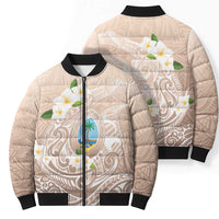 Guam Fishhook Mix Guasali Flowers Bomber Puffer Jacket Dreaming Hazel LT7 - Polynesian Pride