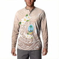 Guam Fishhook Mix Guasali Flowers Button Sweatshirt Dreaming Hazel LT7 - Polynesian Pride