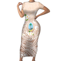 Guam Fishhook Mix Guasali Flowers Family Matching Short Sleeve Bodycon Dress and Hawaiian Shirt Dreaming Hazel