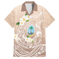 Guam Fishhook Mix Guasali Flowers Hawaiian Shirt Dreaming Hazel LT7 Beige - Polynesian Pride