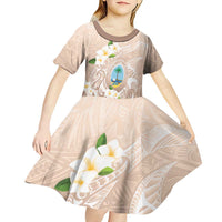Guam Fishhook Mix Guasali Flowers Kid Short Sleeve Dress Dreaming Hazel LT7 - Polynesian Pride