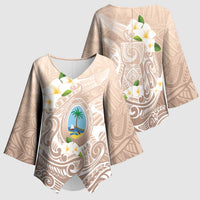 Guam Fishhook Mix Guasali Flowers Kimono Sleeve Blouse Dreaming Hazel LT7 - Polynesian Pride