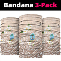 Guam Fishhook Mix Guasali Flowers Neck Gaiter Dreaming Hazel LT7 package One Size: 25*50cm Beige - Polynesian Pride