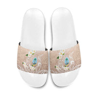 Guam Fishhook Mix Guasali Flowers Slide Sandals Dreaming Hazel LT7 Beige - Polynesian Pride