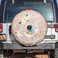 Guam Fishhook Mix Guasali Flowers Spare Tire Cover Dreaming Hazel LT7 Beige - Polynesian Pride