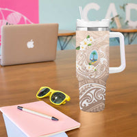 Guam Fishhook Mix Guasali Flowers Tumbler With Handle Dreaming Hazel LT7 - Polynesian Pride