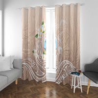 Guam Fishhook Mix Guasali Flowers Window Curtain Dreaming Hazel LT7 With Grommets Beige - Polynesian Pride