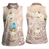 Guam Fishhook Mix Guasali Flowers Women Sleeveless Polo Shirt Dreaming Hazel LT7 - Polynesian Pride