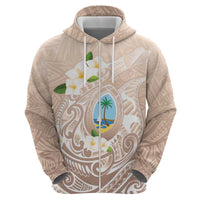 Guam Fishhook Mix Guasali Flowers Zip Hoodie Dreaming Hazel LT7 - Polynesian Pride