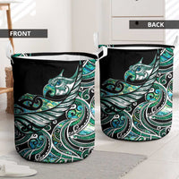 Maori Matariki - Manaia Laundry Basket Emerald Paua Shell LT7 - Polynesian Pride