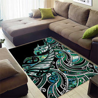 Maori Matariki - Manaia Area Rug Emerald Paua Shell LT7 - Polynesian Pride