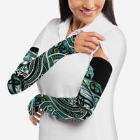 Maori Matariki - Manaia Arm Sleeves Emerald Paua Shell LT7 - Polynesian Pride