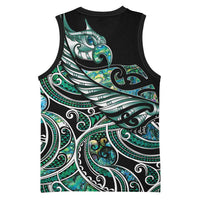 Maori Matariki - Manaia Basketball Jersey Emerald Paua Shell LT7 - Polynesian Pride