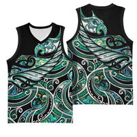 Maori Matariki - Manaia Basketball Jersey Emerald Paua Shell LT7 - Polynesian Pride