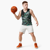 Maori Matariki - Manaia Basketball Jersey Emerald Paua Shell LT7 - Polynesian Pride