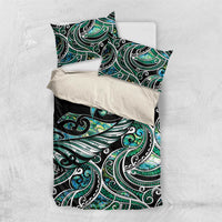 Maori Matariki - Manaia Bedding Set Emerald Paua Shell LT7 US Twin 172cm x 218cm Green - Polynesian Pride