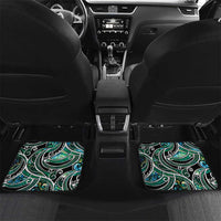 Maori Matariki - Manaia Car Mats Emerald Paua Shell LT7 Set 2pcs - Back Green - Polynesian Pride