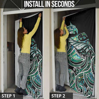 Maori Matariki - Manaia Door Cover Emerald Paua Shell LT7 - Polynesian Pride