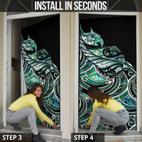 Maori Matariki - Manaia Door Cover Emerald Paua Shell LT7 - Polynesian Pride