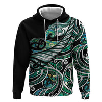 Maori Matariki - Manaia Hoodie Emerald Paua Shell LT7 Pullover Hoodie Green - Polynesian Pride