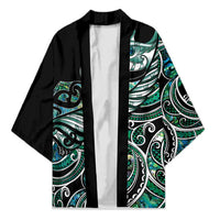 Maori Matariki - Manaia Kimono Emerald Paua Shell LT7 Unisex Green - Polynesian Pride