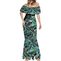Maori Matariki - Manaia Mermaid Dress Emerald Paua Shell LT7 - Polynesian Pride