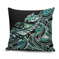 Maori Matariki - Manaia Pillow Cover Emerald Paua Shell LT7 Green - Polynesian Pride