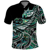 Maori Matariki - Manaia Polo Shirt Emerald Paua Shell LT7 Green - Polynesian Pride