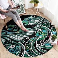 Maori Matariki - Manaia Round Carpet Emerald Paua Shell LT7 - Polynesian Pride