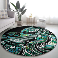 Maori Matariki - Manaia Round Carpet Emerald Paua Shell LT7 - Polynesian Pride
