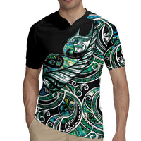 Maori Matariki - Manaia Rugby Jersey Emerald Paua Shell LT7 - Polynesian Pride