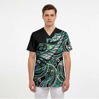 Maori Matariki - Manaia Scrub Top Emerald Paua Shell LT7 - Polynesian Pride