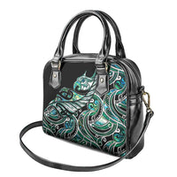 Maori Matariki - Manaia Shoulder Handbag Emerald Paua Shell LT7 - Polynesian Pride