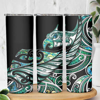 Maori Matariki - Manaia Skinny Tumbler Emerald Paua Shell LT7 - Polynesian Pride