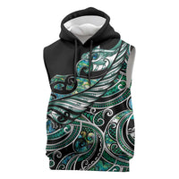 Maori Matariki - Manaia Sleeveless Hoodie Emerald Paua Shell LT7 Green - Polynesian Pride