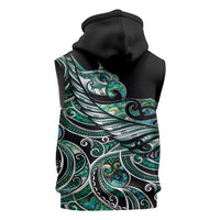 Maori Matariki - Manaia Sleeveless Hoodie Emerald Paua Shell LT7 - Polynesian Pride
