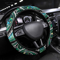Maori Matariki - Manaia Steering Wheel Cover Emerald Paua Shell LT7 Universal Fit Green - Polynesian Pride