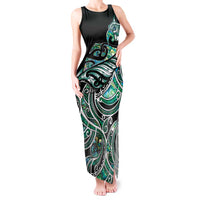Maori Matariki - Manaia Tank Maxi Dress Emerald Paua Shell LT7 Women Green - Polynesian Pride