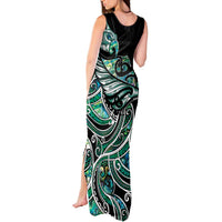 Maori Matariki - Manaia Tank Maxi Dress Emerald Paua Shell LT7 - Polynesian Pride