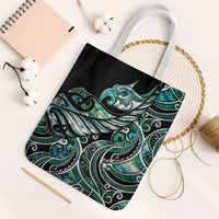 Maori Matariki - Manaia Tote Bag Emerald Paua Shell LT7 White Strap One Size Green - Polynesian Pride
