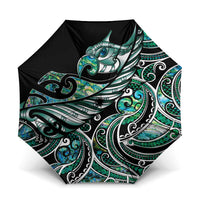 Maori Matariki - Manaia Umbrella Emerald Paua Shell LT7 One Size Folded 11.42 inch Opened Diameter 37.4 inch Green - Polynesian Pride
