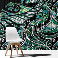 Maori Matariki - Manaia Window Curtain Emerald Paua Shell LT7 - Polynesian Pride